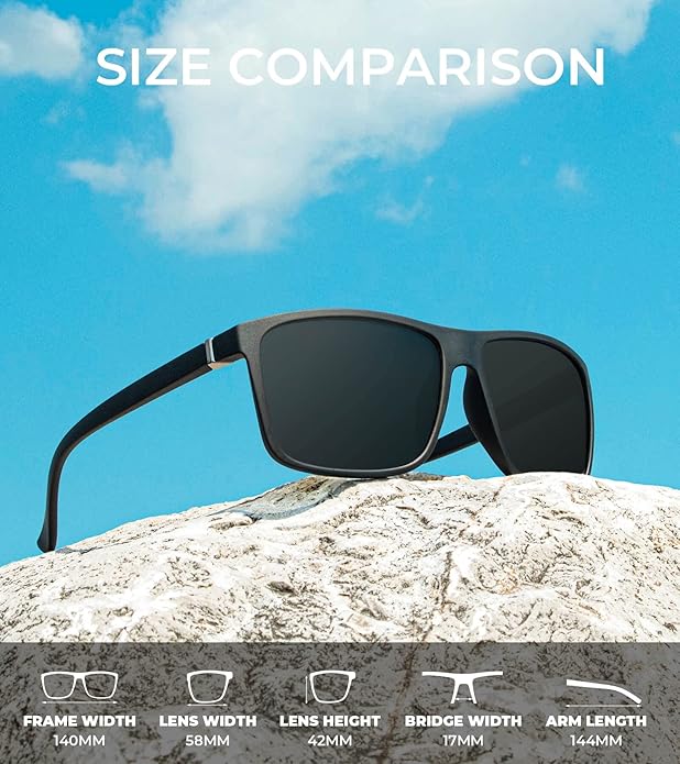 KALIYADI Polarized Sunglasses for Men and Women, Mens Sun Glasses with UV Protection for Driving Fishing Golf (3 Packs)