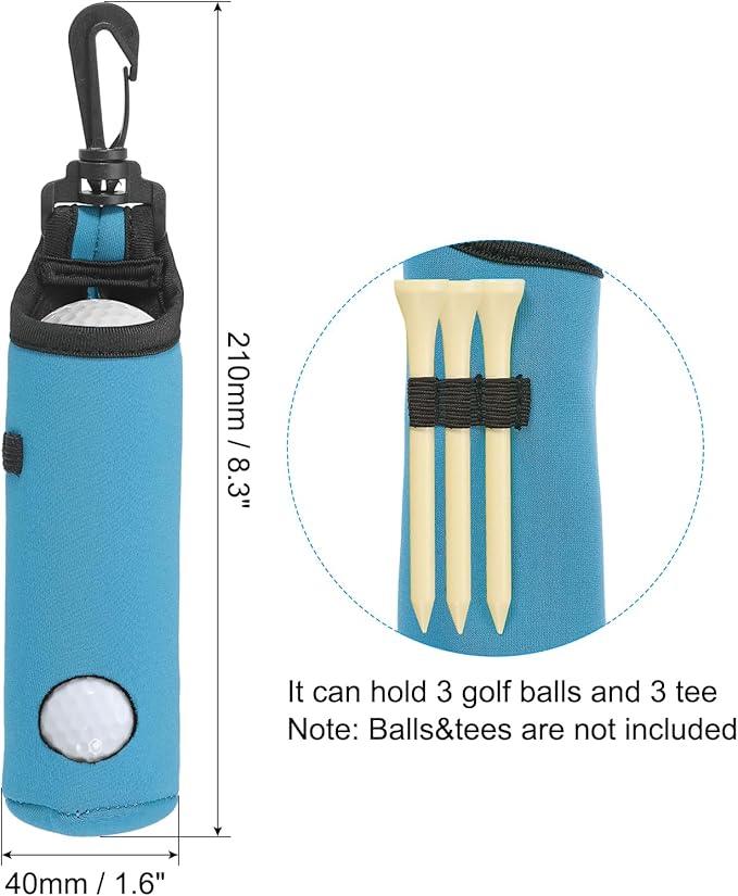 PATIKIL Golf Ball Carry Bag, Golf Tee Holder Pouch Portable Neoprene Golf Ball Holder with Clip for Men and Women Storage Gifts