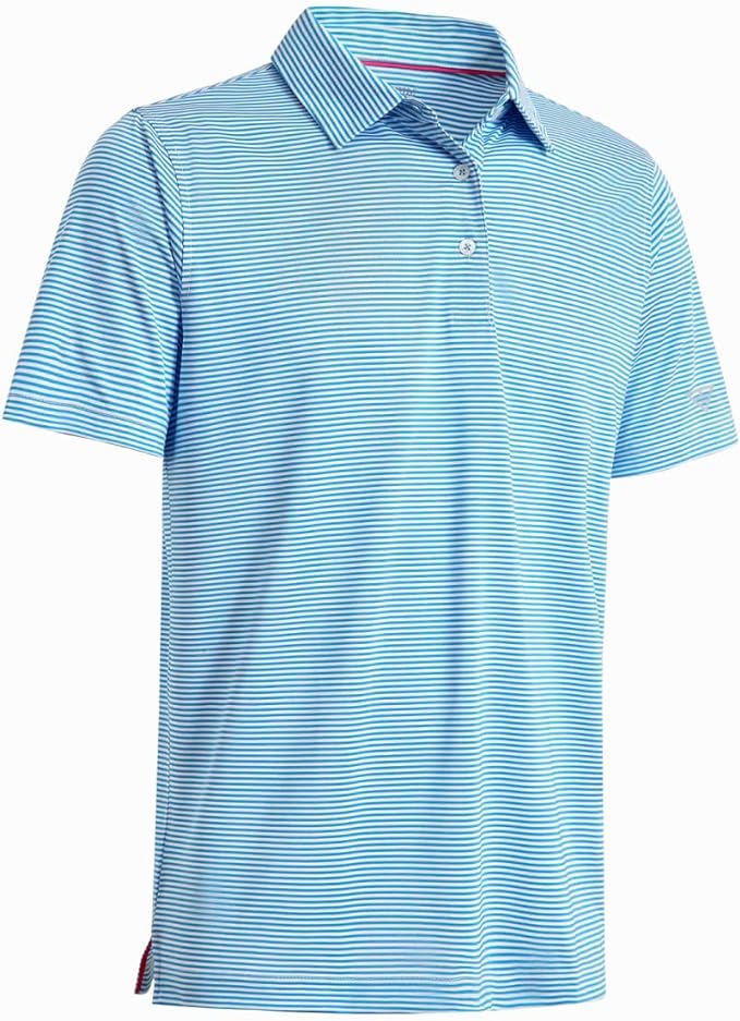 Golf Shirts for Men Dry Fit Short Sleeve Print Performance Moisture Wicking Polo Shirt