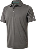 Mens Golf Shirt Moisture Wicking Dry Fit Performance Sport Short Sleeve Striped Golf Polo Shirts for Men