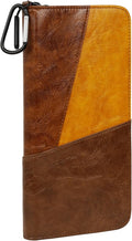 CRAFTSMAN GOLF Synthetic Leather Glove Keeper Stash Holder Stylish Light Brown and Brown Spliced Design Golf Glove Pouch Wallet