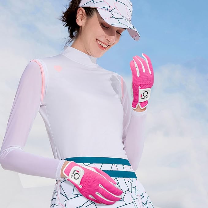 FINGER TEN Womens Golf Glove Right Handed Golfer Left Hand 1 Pack Golf Gloves Rain Grip Hot Wet All Weather Mesh for Women Girls Ladies Small Medium Large