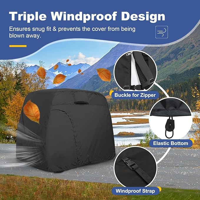 Explore Land Waterproof Golf Cart Cover Universal Fits for Most Brand 2/4/6 Passenger Car