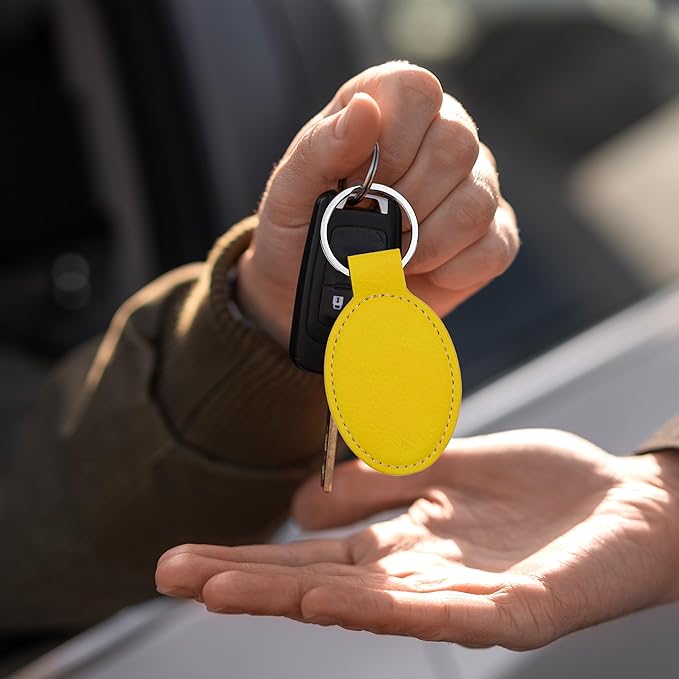 LaserGram Oval Keychain, Sunflowers, Personalized Engraving Included