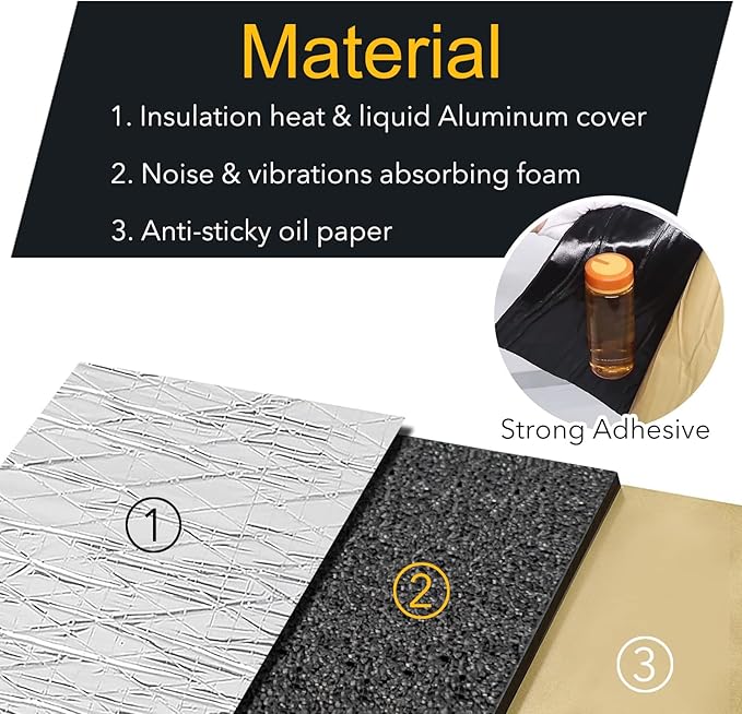 Car Sound Deadening Foam Mat - KOIKEY 197 mil 13.1 sqft Auto Soundproofing Material, Sound Deadener and Heat Insulation for Auto, Vehicle