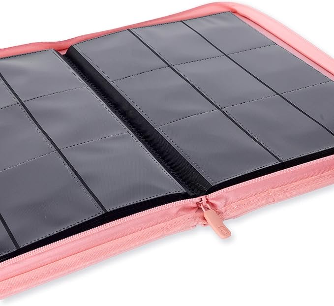 Vault X 9 Pocket Trading Card Zip Binder, 360 Cards, Premium Exo-Tec Album Material, 20 Side-Loading Pages, Folder for Collectible Games, Sports, TCG (Pink)