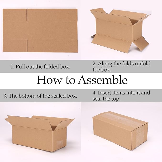 9x6x4 Shipping Boxes Set of 40, Brown Kraft Business Corrugated Cardboard Small Boxes Mailers for Packaging