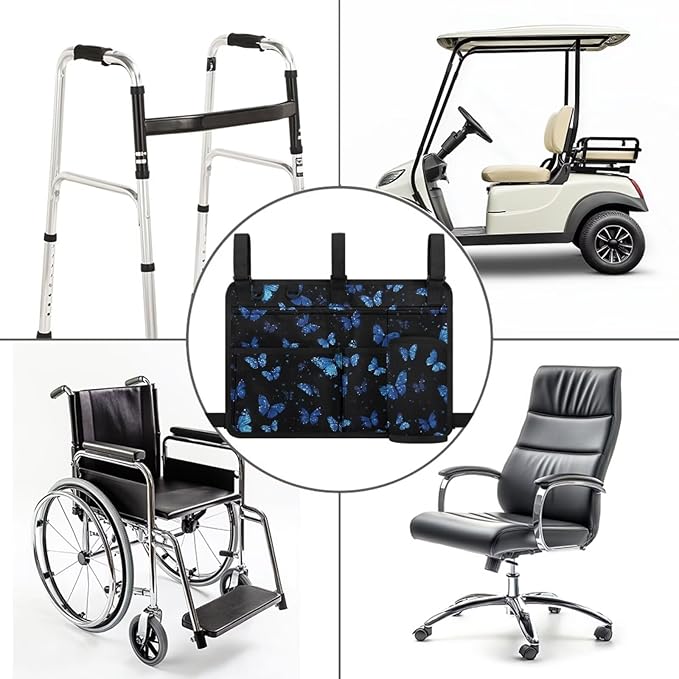 Fashion Golf Cart Rear Seat Organizer Lightweight Storage Bag Accessories for Club Car, Wheelchair and Walker