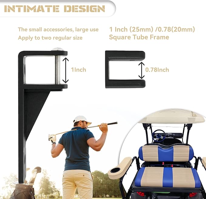 XUANYUDG0769 Golf Cart Armrest with Cup Holder for EZGO TXT Club Car DS Precedent and Yamaha Rear Seat Kit, Upgrade Support Frame/No Need Drilling Arm Rest