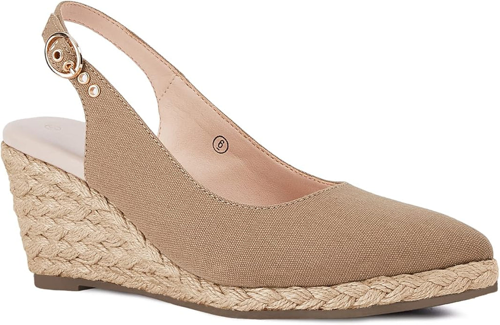 Juliet Holy Womens Wedge Sandals Espadrilles Closed Toe Slingback Buckle Strap Comfortable Casual Summer Wedges Shoes
