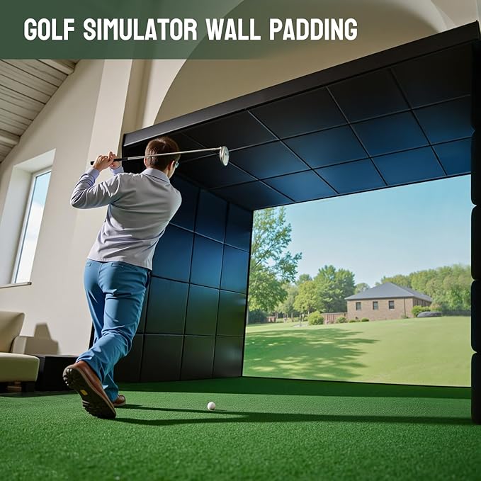 12 Pack Golf Wall Padding Panels Golf Enclosure Padding, 20"x20"x2" High-Density Impact Protection for Indoor Wall Pad, Kids Playrooms & Sports Areas, Gym Wall pad