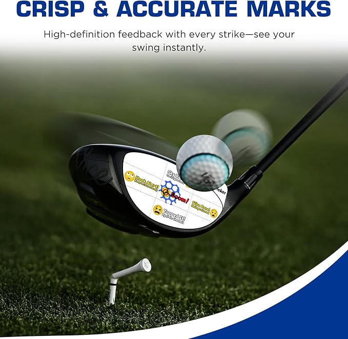 Golf Impact Tape - High-Resolution Strike Stickers for Iron, Wood & Fairway Clubs, Non-Residue, Swing Training Aid Impact Labels