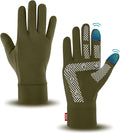Aegend Lightweight Winter Gloves for Men Women, Warm Running Gloves Touchscreen Thermal Glove Liners for Cold Weather Driving, Cycling & Hiking, Non-Slip, Elastic Cuff, Stretchy, Durable