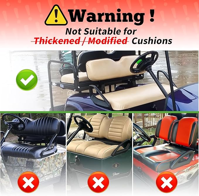 10L0L Golf Cart Front + Rear Seat Cover Set for EZGO TXT RXV 4 Passenger Models Bench Seat Covers Kit Breathable Washable Polyester Mesh Cloth Gray Black Beige Red (S+XS)