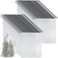 50 Pcs Shoe Bags for Travel，PLULON 15.7" x 11.8" Clear Drawstring Storage Plastic Bags Shoes Organizer for Packing Waterproof Dustproof Women Men Portable Travel Essentials