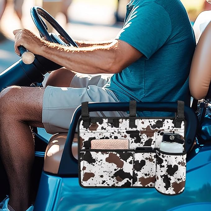 Golf Cart Rear Seat Organizer Storage Bag Large Capacity Golf Cart Accessory for Club Car, Wheelchair and Walker