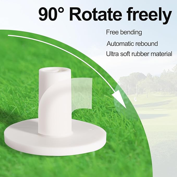 Rubber Golf Tees for Mats Adjustable Height Golf Simulator Tees, Indoor Outdoor Practice, Non-Slip Golf Mat Tees with Holder, Compatible with Driving Range & Golf Simulators