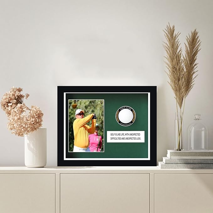 Golf Ball Case,Golf Ball Display Case,Golf Ball Holder Displaygolf Ball Display case Single,Golf Ball Holder Gift for Golf Enthusiasts,Golf Ball DisplayRackCabinet withGlass Door,with 4x6 Photo Frame