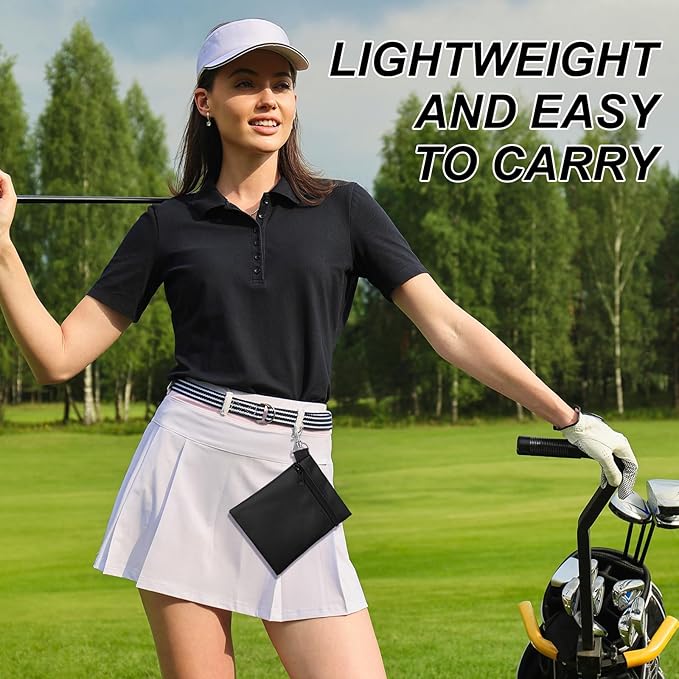 WILLBOND 12 Pcs Golf Tee Bag Holder Tee Pouch Golf Ball Carry Bag with Metal Lobster Claw Clip Multicolor Portable Accessories for Man Woman