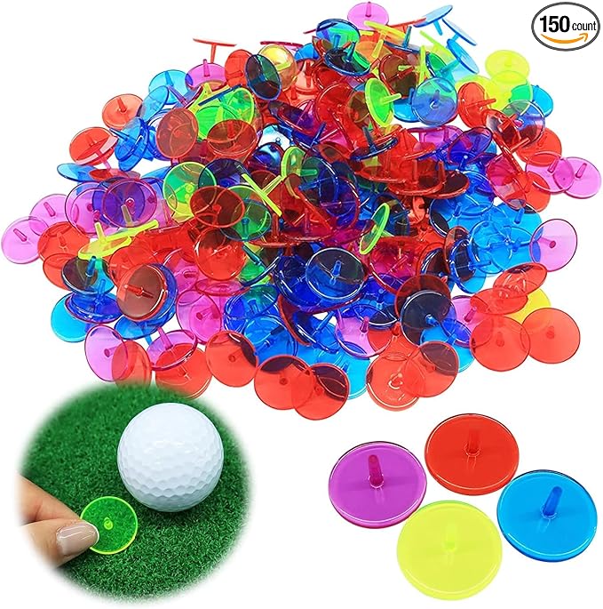 Golf Ball Markers Bulk 50/100/150 Pcs Position Marker Multicolor Transparent Plastic 25mm Flat Round Golf Mark Accessories