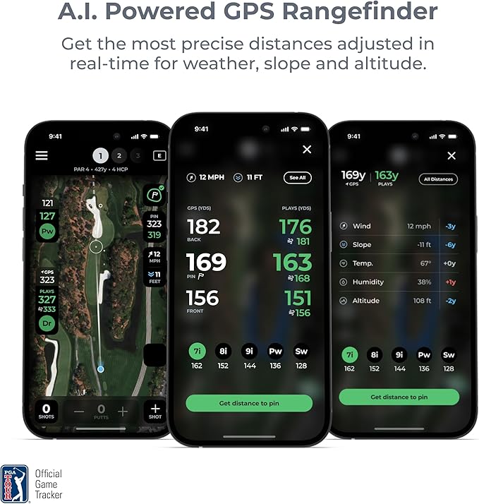 Arccos Golf Pride MCC & Tour Velvet Smart Grips: A.I. Powered Caddie, A.I. GPS Rangefinder & Smart Club Distances