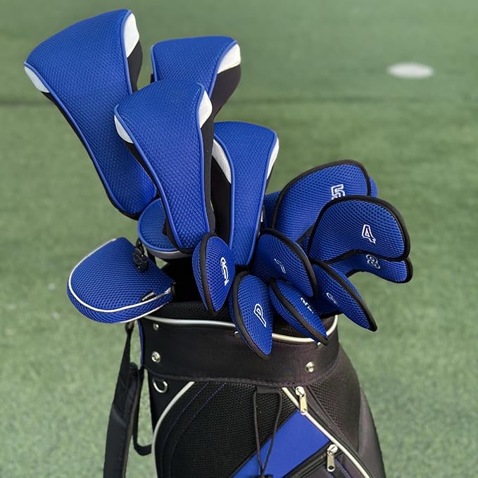 Andux Mesh Golf Hybrid Club Head Covers with Dial Number Tags, 4pcs/set