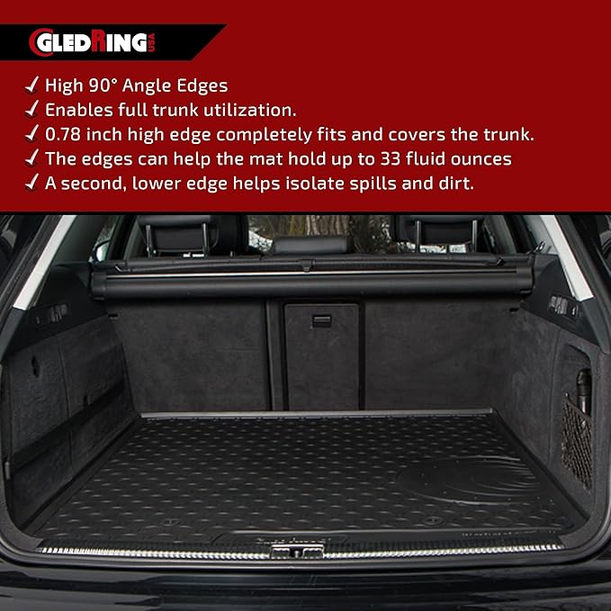 Gledring USA Custom Fit All-Weather Rubber Cargo Liner Intended for Volkswagon Tiguan 2007-2017, No Trimming Required, Tailored Custom Fit, Protects from Rain, Mud, & Snow