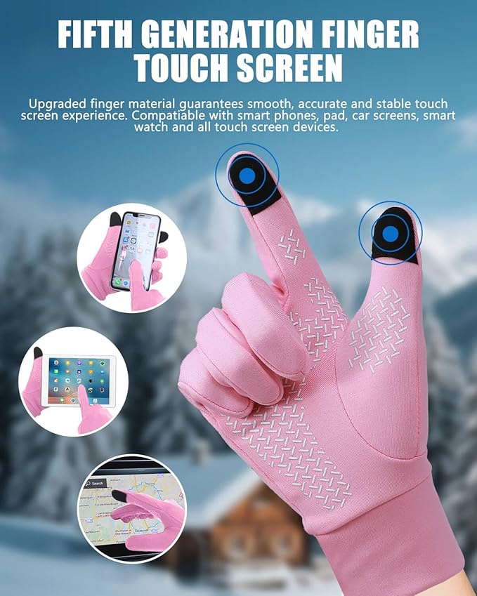 Aegend Lightweight Winter Gloves for Men Women, Warm Running Gloves Touchscreen Thermal Glove Liners for Cold Weather Driving, Cycling & Hiking, Non-Slip, Elastic Cuff, Stretchy, Durable
