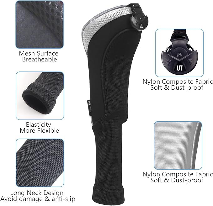 Craftsman Golf 3pcs/Set Meshy Neoprene Golf Club Headcover for Driver Fairway Hybrids Rescue