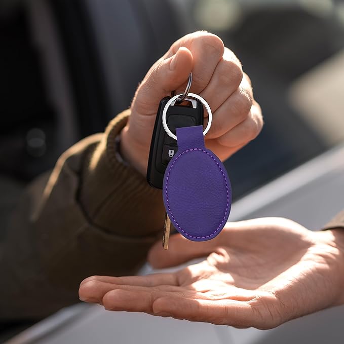 LaserGram Oval Keychain, Sunflowers, Personalized Engraving Included