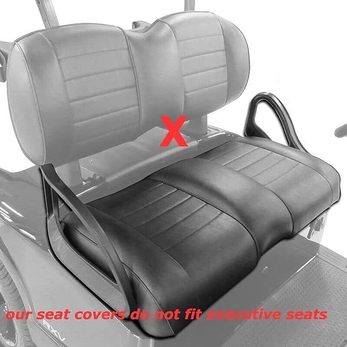 Huskey Parts Company 4PCS Charcoal Gray Golf Cart Seat Covers Diamond Stitching Compatible with Yamaha Drive G29 2007-2016, Drive 2 2017+, Marine Grade Vinyl, Custom Fit, Staple On