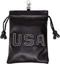 Golf Valuables Pouch,Golf Bag Pouch with Drawstrings Leather Tee Pouchs Bag for Men Women