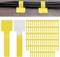 100-Pack Hook and Loop Cable Ties, 3.5 x 1.1 Inch Adjustable Self-Adhesive Cord Organizer for Desk/Home/Wall/Office Essentials, Cable Management Under Desk [Yellow]