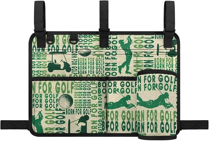 Golf Ball Golf Cart Rear Seat Organizer Universal No Drilling Storage Bag Lightweight Accessories