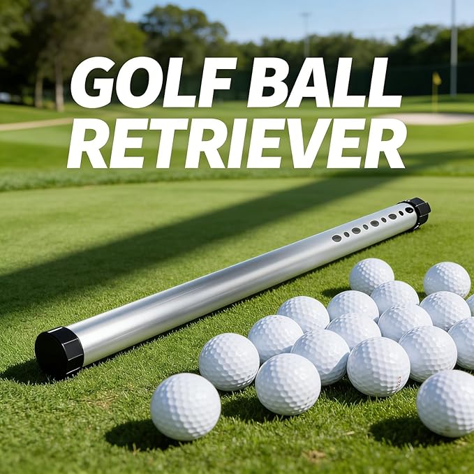 Golf Ball Retriever Tube Aluminium Alloy for 23PCS Balls, Golf Ball Picker with Comfortable Grip - Durable Material, Easy Ball Collection for Outdoor Practice