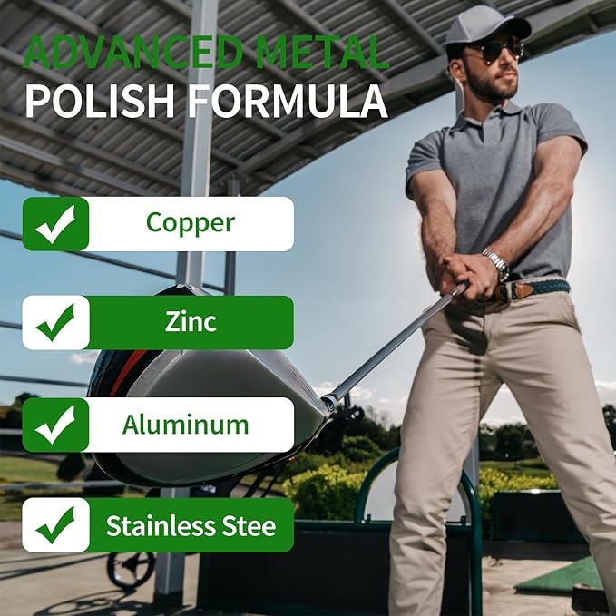 Golf Club Cleaning kit, 3-in-1 Easy to Use Golf Club Cleaner Includes 250ml Golf Club Polish, Golf Club Brush and Groove Cleaner 2 ft Retractable Zipline Carabiner, Microfiber Cloth
