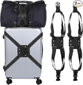 Adjustable Luggage Straps, Suitcase Elastic Strap Bag Bungee with Buckles Travel Accessories - Fitting for(Travel/Add A Bag/Securing Luggage), 27-66 Inch & 2Pcs & Black