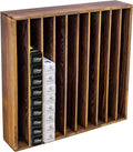 MyGift Golf Ball Sleeves Holder with 10 Compartments, Rustic Burnt Solid Wood Retail Display Rack, Commercial Wall Mounted Storage Shelf