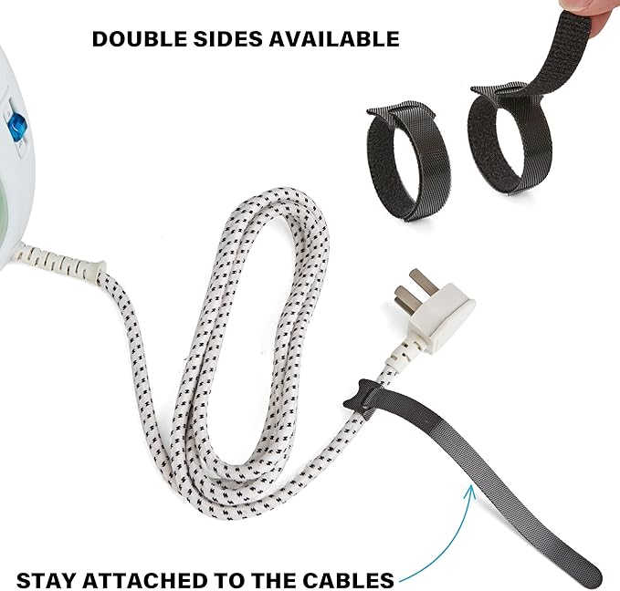 180 PCS Reusable Cable Ties with Hook and Loop, Multi-purpose Adjustable 8 Inch Cable Management Wire Ties Cable Straps for Organizing Home, Office and Data Centers (Multicolored)