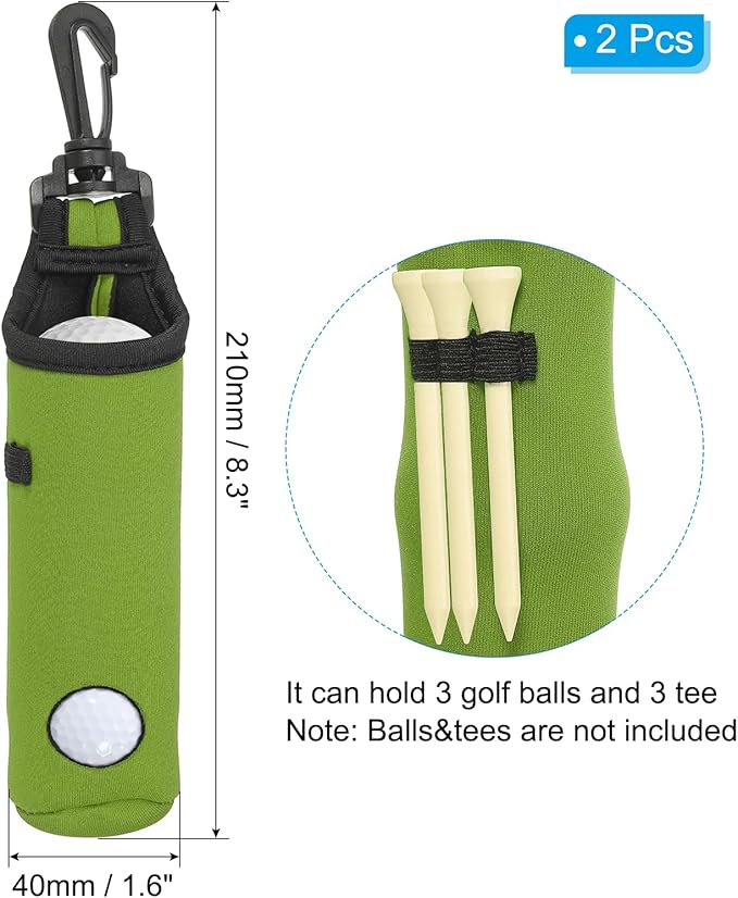 PATIKIL Golf Ball Carry Bag Golf Tee Holder Pouch Portable Neoprene Golf Ball Holder with Clip for Men and Women