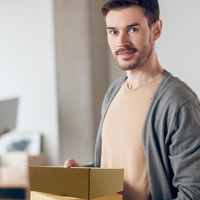 8x8x3 Inches Shipping Boxes Set of 25，Brown Cardboard Boxes Recyclable Corrugated Mailers for Small Business, E-commerce, Gift Packaging Storage Boxes Products Box Self-Locking Folding Boxes