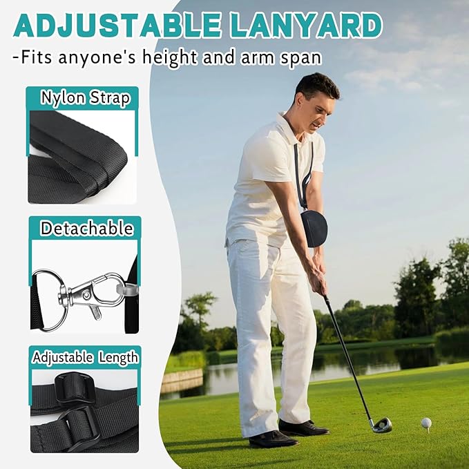 Golf Training Aid, Smart Ball for Golf Swing Trainer, Golf Training Ball Between Arms - Connector & Hanger Golf Practice Equipment, Inflatable Golf Swing Ball - Posture Correction for Beginners