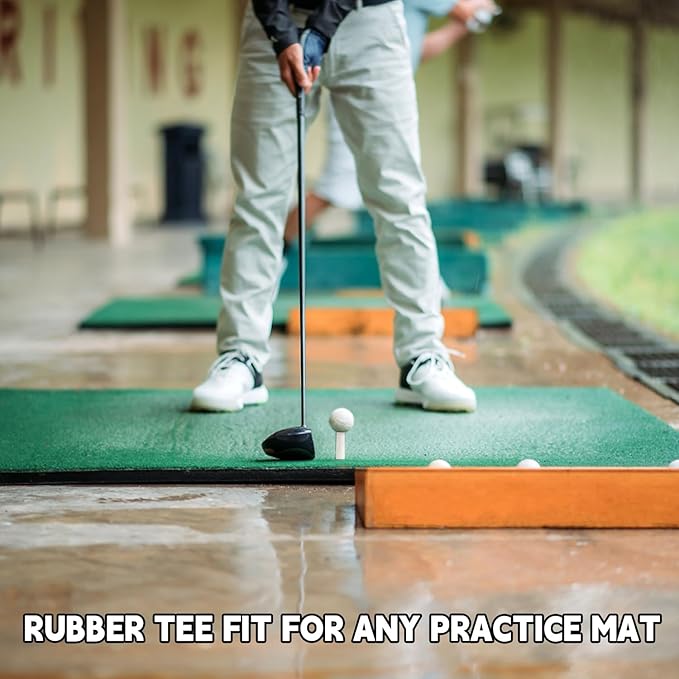 Rubber Driving Range Golf Tees - 7 Pack Premium Rubber Tees for Indoor Outdoor Practice Mat