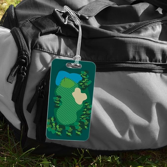 ChalkTalkSPORTS Golf Luggage & Bag Tag | Golf Course | Standard Lines on Back | Large