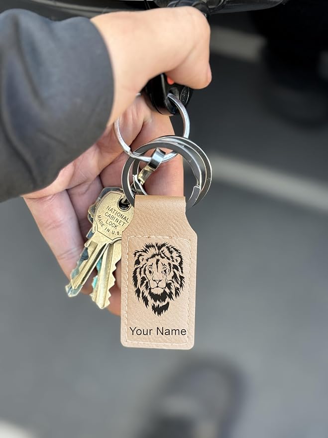 LaserGram Rectangle Keychain, Coat of Arms Germany, Personalized Engraving Included (Beige)