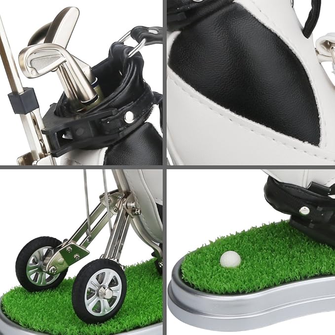10L0L Golf Pen Holder 3 Club Pens Golf Cart, Mini Office Desk Decor, Funny Gifts for Men, Dad, Boss - Stocking Stuffers for Golfers on Birthday, Christmas, Fathers Day