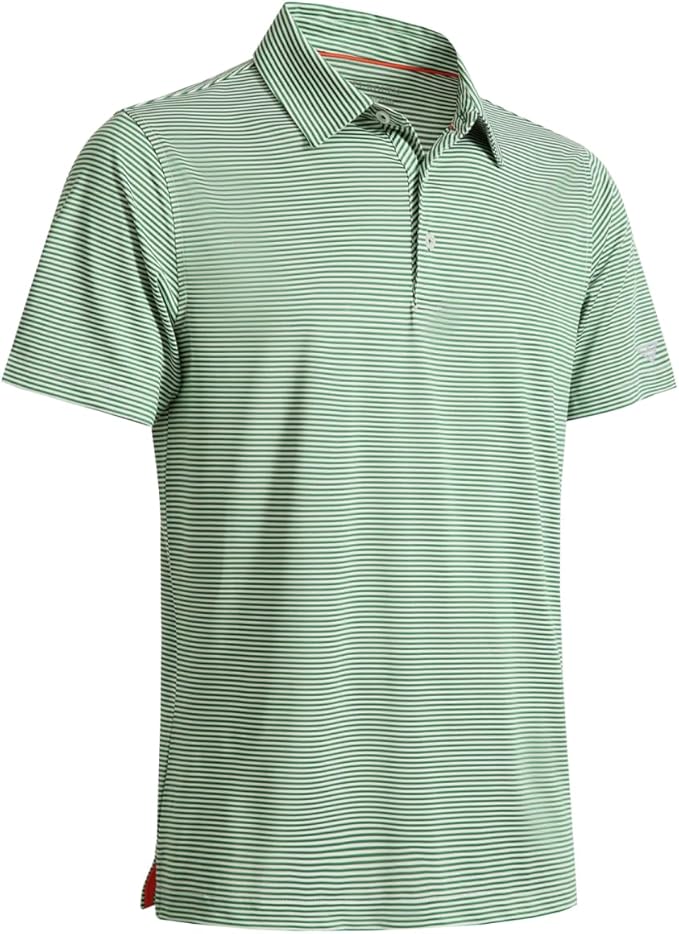 Golf Shirts for Men Dry Fit Short Sleeve Print Performance Moisture Wicking Polo Shirt