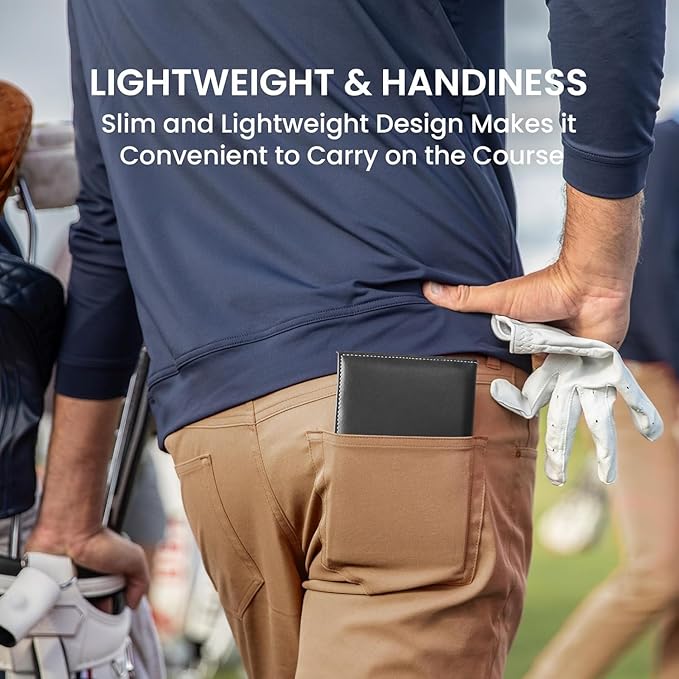 FINGER TEN Golf Scorecard Holder Leather Yardage Books Cover Lucky Clover with 2 Free Pencil Value Pack Deluxe Pocket Score Card Covers Gift for Men Women Golfer