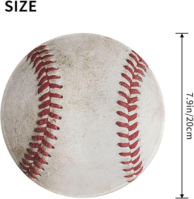Novelty Dirty Baseball Ball Round Mouse Pad, Small Gaming Mousepad with Stitched Edge, Non-Slip Rubber Base Mouse Mat Office Desk Accessories for Laptop Computer Decor 7.9 X 7.9 Inch