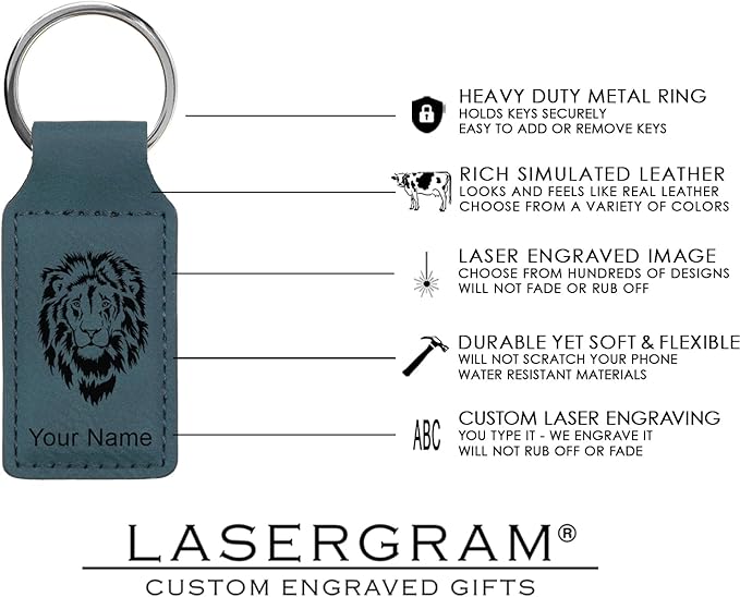 LaserGram Rectangle Keychain, Coat of Arms Germany, Personalized Engraving Included (Slate Blue)